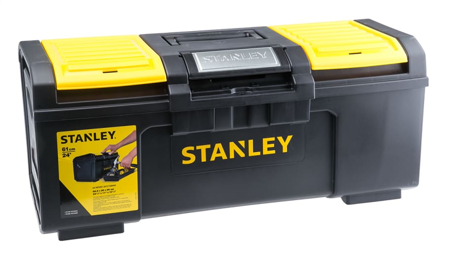 Caja de herramientas Stanley, Negro, amarillo, Plástico, Caja de  Herramientas, 2 cajones, 600 x 255 x 600mm