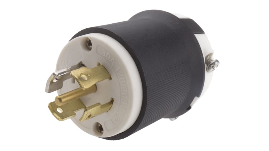 RS PRO Netzstecker Kabel, 3P+E, NEMA L21 - 30P, 120/208 V / 30A Schwarz,  für USA