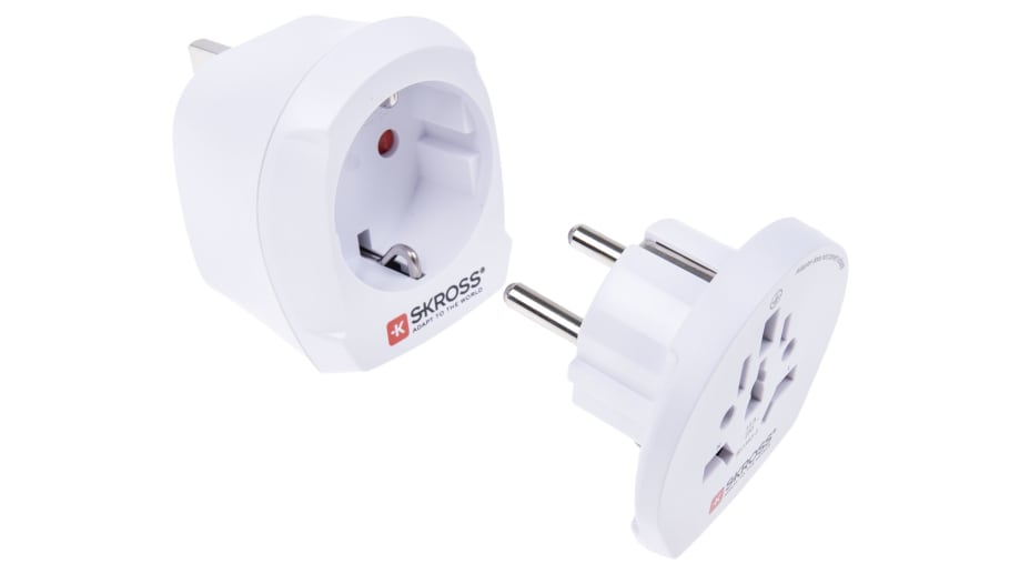 Adaptador universal RS PRO, 15A, de Australia, China, Europa, Italia, Suiza,  UK, a Europa, EE.UU.