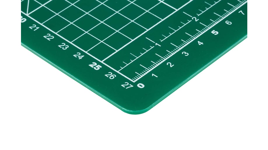 RS PRO 10mm Green Cutting Mat, L300mm x W220mm