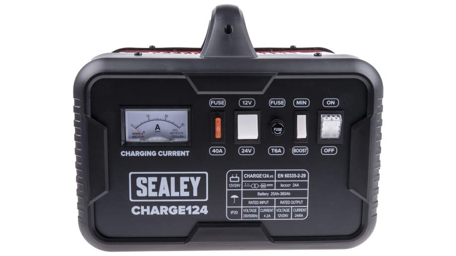 RS PRO Battery Charger For Lead Acid 12V 28A with UK plug