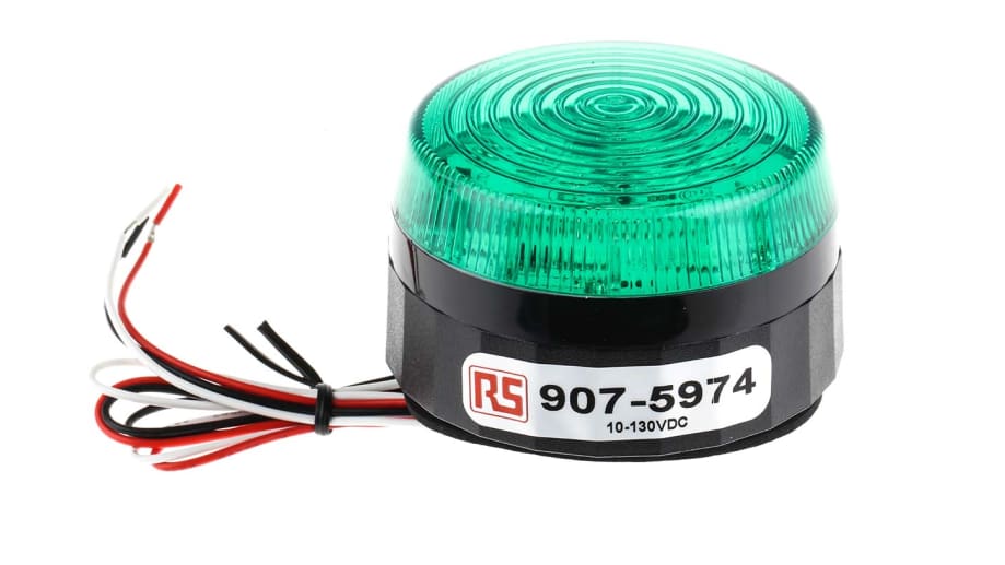 RS PRO, LED Blitz Signalleuchte Grün, 10 → 100 V dc, Ø 77mm x 45mm