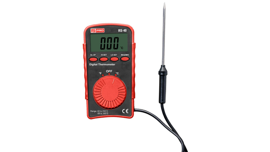 Thermomètre numérique RS PRO RS40, 1 voie de mesure