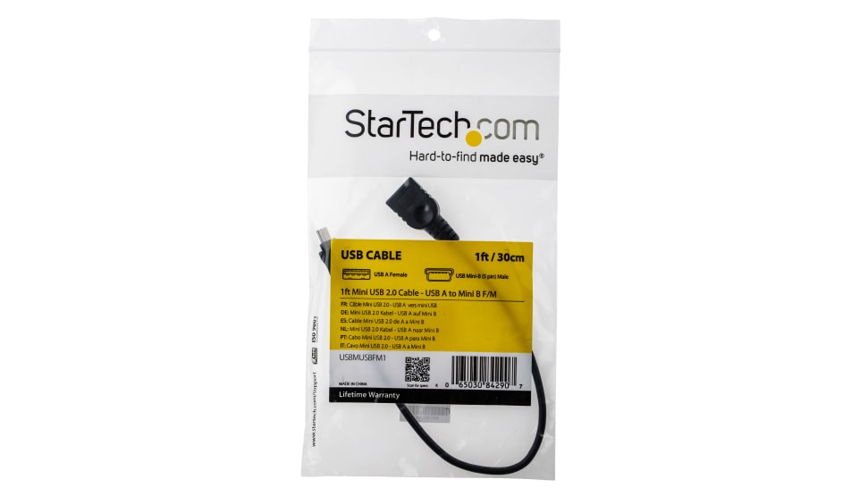 Land van staatsburgerschap Dokter zo veel USBMUSBFM1 | StarTech.com USB 2.0 Cable, Male Mini USB B to Female USB A  Cable, 300mm | RS