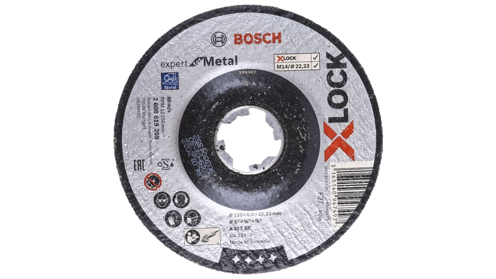 2608619259, Disque à poncer Bosch X-LOCK, Ø 125mm, par 10