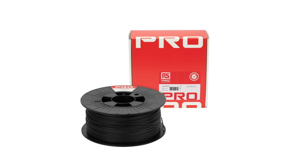 Filament pour imprimante 3D RS PRO, PLA mat, Ø 1.75mm, Noir mat