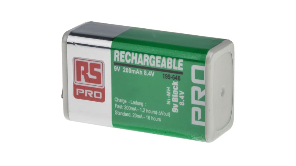 9v nimh rechargeable clearance battery