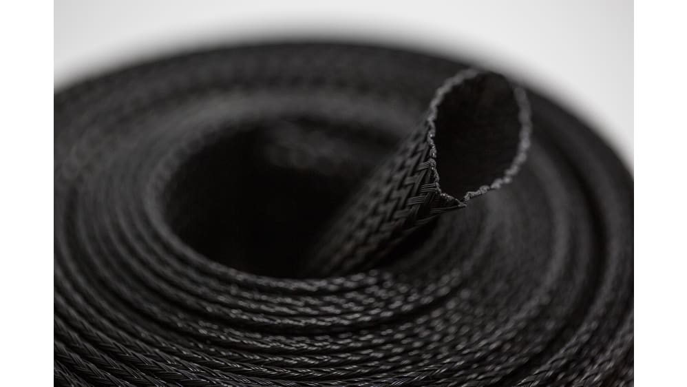 RS PRO, RS PRO Expandable Braided PET Grey Cable Sleeve, 30mm Diameter, 5m  Length, 408-192