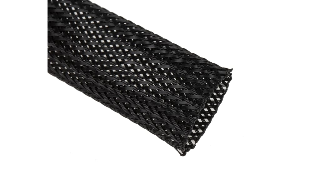 RS PRO, RS PRO Expandable Braided PET Grey Cable Sleeve, 30mm Diameter, 5m  Length, 408-192