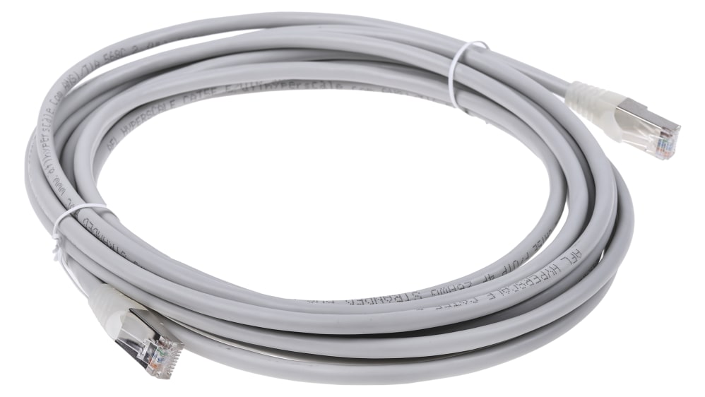 RS PRO, 5 m Cat5e Ethernet Cable, Grey RJ45 to Male RJ45 Male