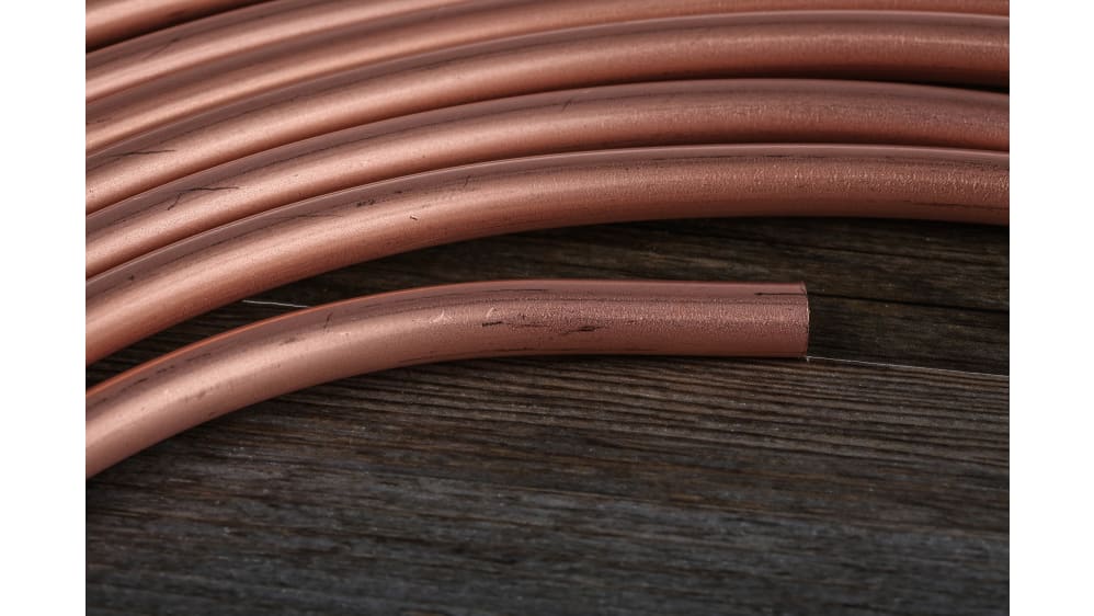 RS PRO 81 bar 10m Long Copper Pipe, 8mm Outer Diam. Copper