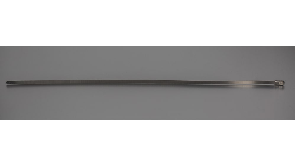 RS PRO Edelstahl 316 Kabelbinder Tintenrollerspitze metallik 4,6 mm x  360mm, 100 Stück