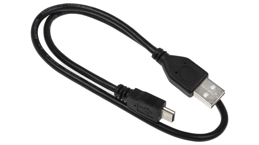 Câble USB RS PRO, Mini USB B vers Mini USB B, 200mm, Noir Code commande RS:  111-6755