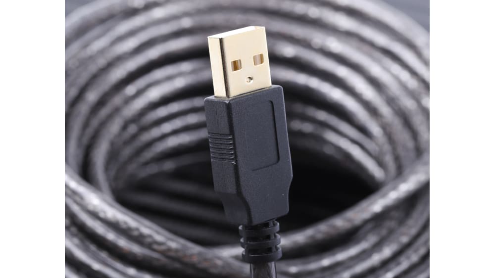 RS PRO 1 USB 2.0 USB Extension Cable, up to 12m Extension Distance