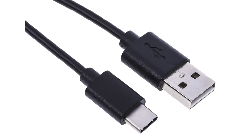 USB-A till USB-C kabel 1m (grå)