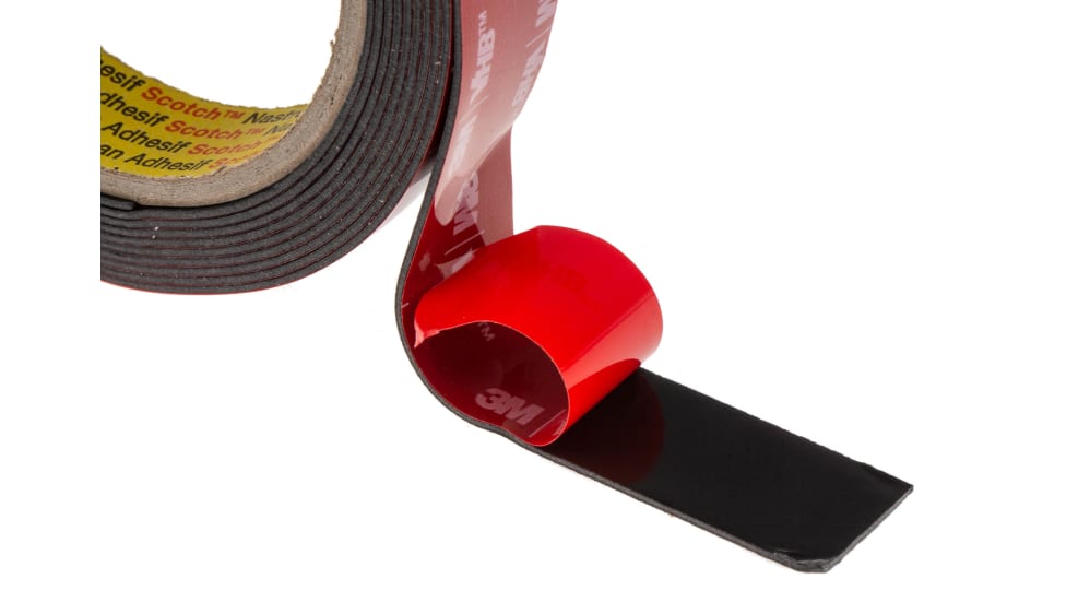 Nastro Adesivo 3M VHB 5952F - 19mm X 3m, Nero, Per Metalli, Vetro, Legno, Adesione Fortissima