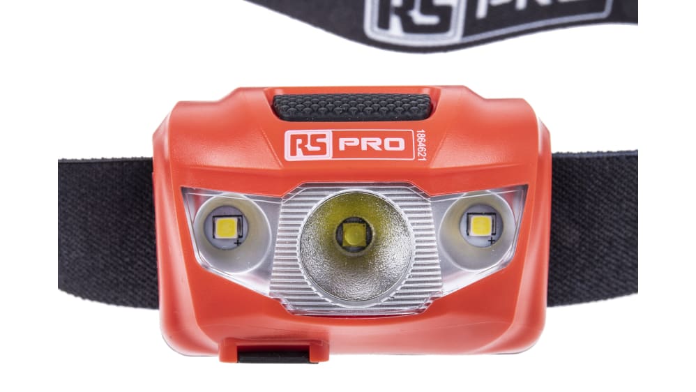 Lampe frontale LED non rechargeable RS PRO, 420 lm, AAA, Li-polymère