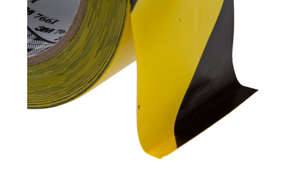 Ruban adhésif de signalisation STANDERS, noir/jaune, 33 m x 5 cm