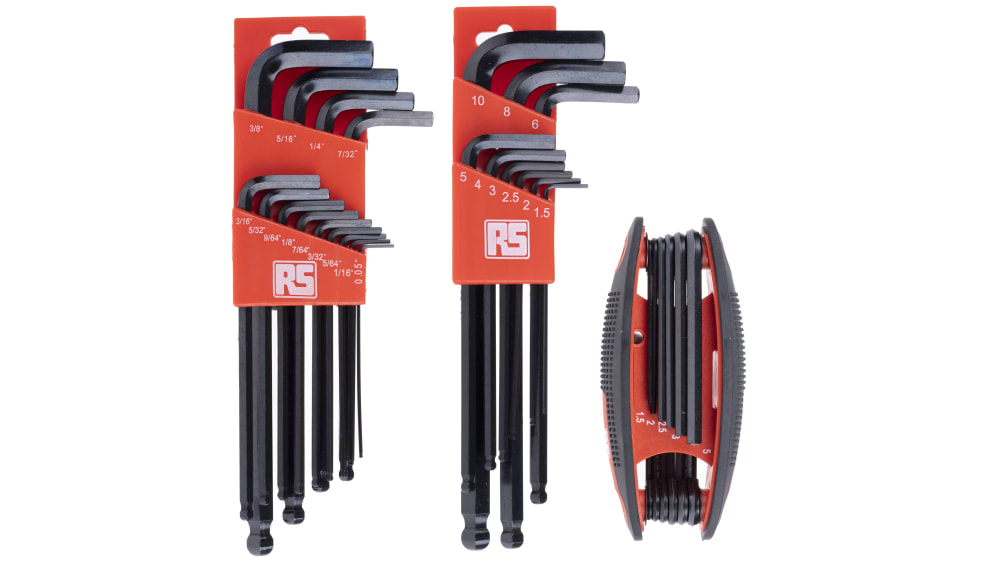 Innensechskantschlüssel-Set Mit Kugelkopf – 8 Stück, Metrisch 2 Mm Bis 8 Mm – Zusammenklappbar, Mit Aluminiumhalter