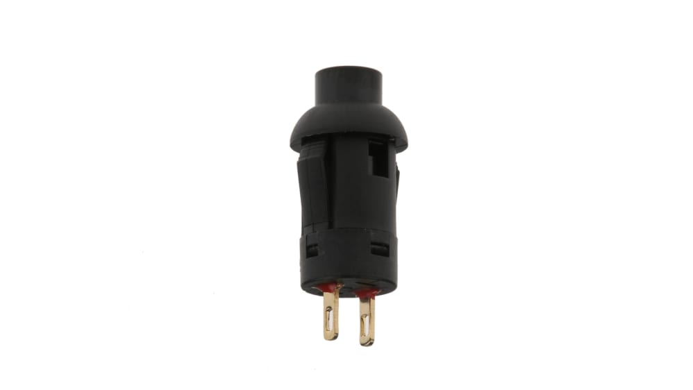 Mini drukschakelaar 8.5 x 8.5mm met latch zwart knopje