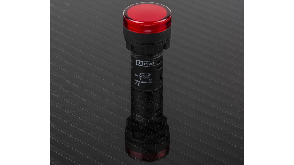 RS PRO パイロットライト LED パネル取り付け 赤 ポリカーボネート