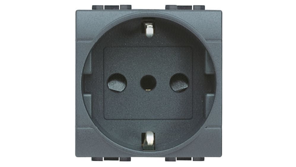 Presa Schuko 2P+T 16A Nero Compatibile Bticino Living - Foto 11
