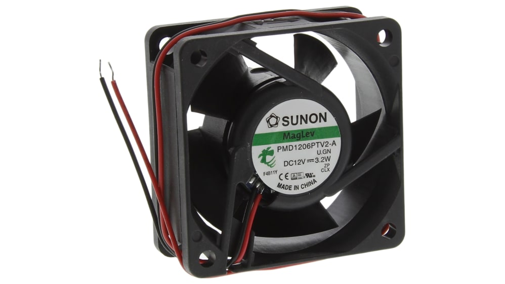 Sunon 軸流ファン 電源電圧：12 V dc, DC, 60 x 60 x 25mm 