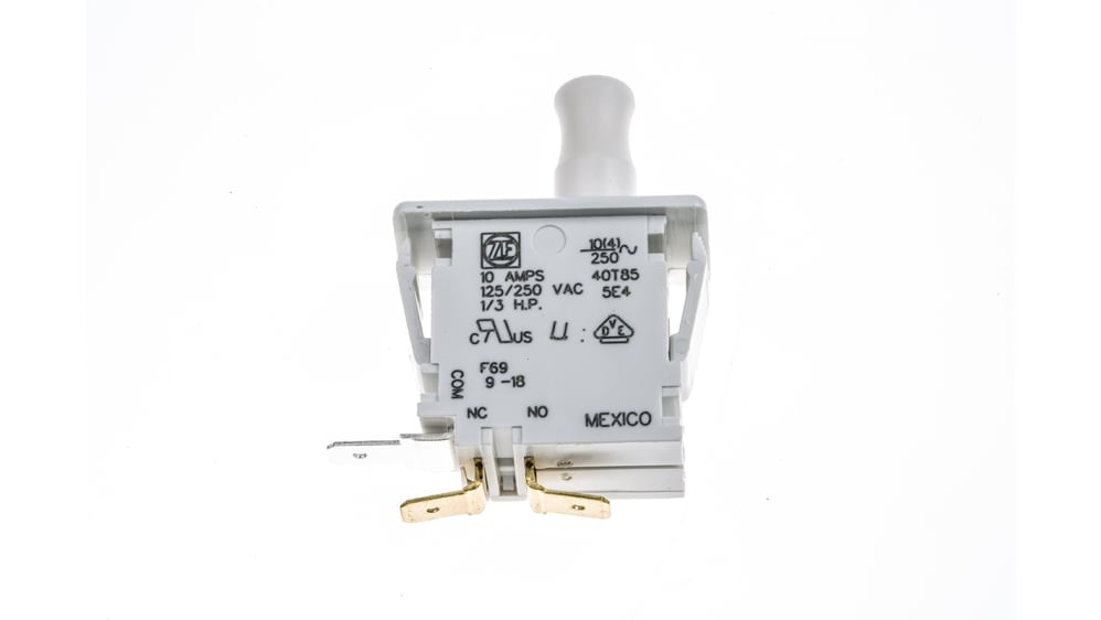 ZF Mikroschalter Stößel-Betätiger Lötanschluss, 10 A, 1-poliger Umschalter  -40°C