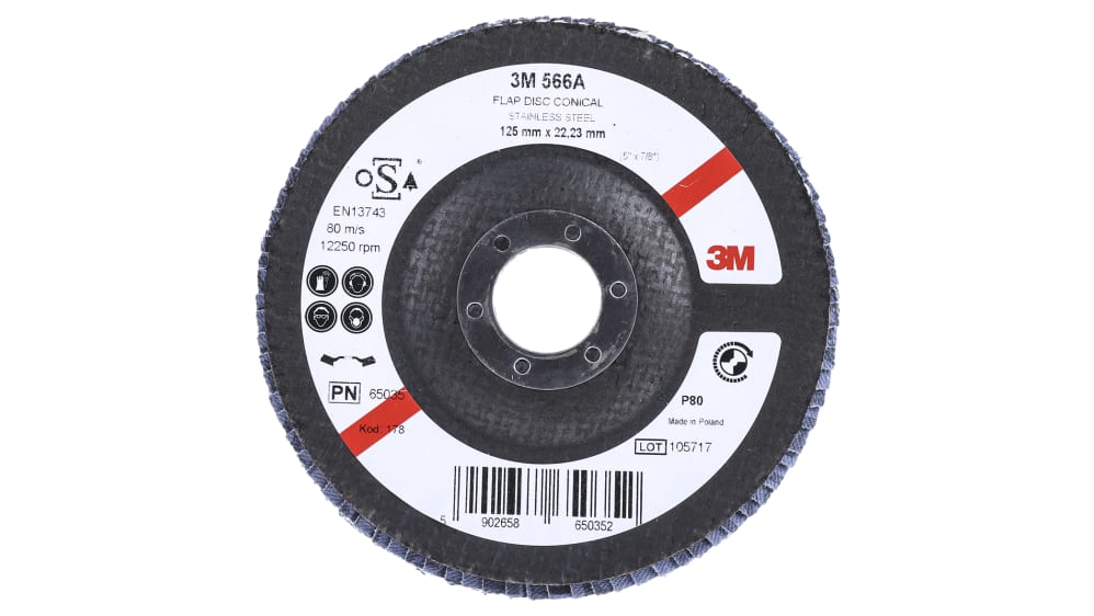 Disque abrasif 3M PN65026 566A, P80, Ø 125mm, par 1