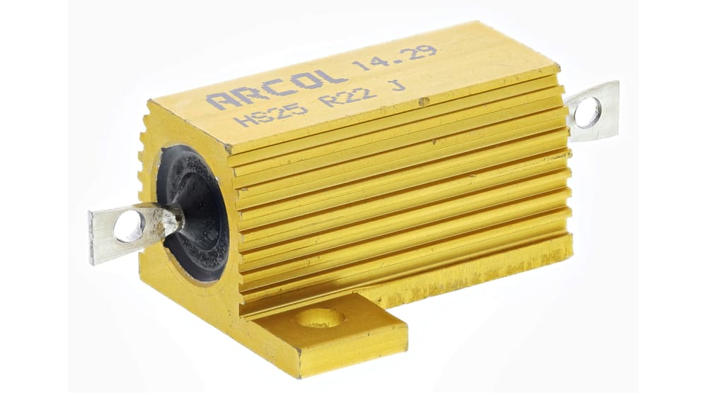 Résistance De Puissance Arcol HS25-100R-J - 100 Ohms 25W ±5%, Couleur Jaune, Neuve, Fabriquée En France