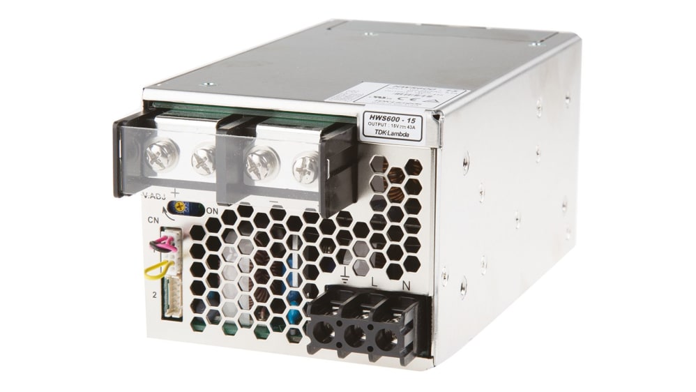 TDKラムダ スイッチング電源 HWS600-15 15V dc 645 W 1 370 V dc, 265V 