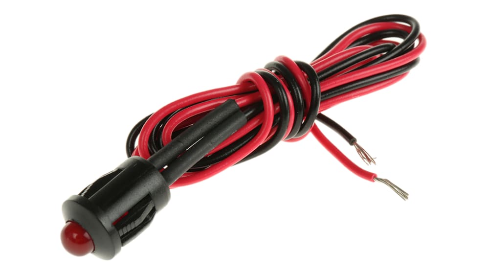 Voyant LED clignotante Rouge RS PRO, dia. 8mm, 12V c.c.