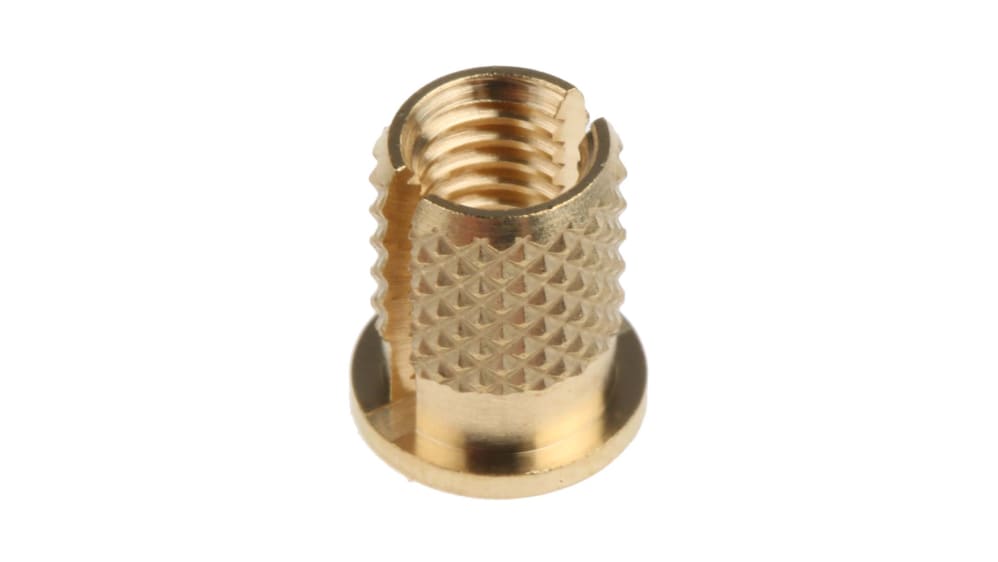 RS PRO, RS PRO, M5 Brass Threaded Insert diameter 6.4mm Depth 9.35mm, 278-562