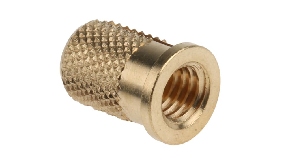 RS PRO, RS PRO, M5 Brass Threaded Insert diameter 6.4mm Depth 9.35mm, 278-562