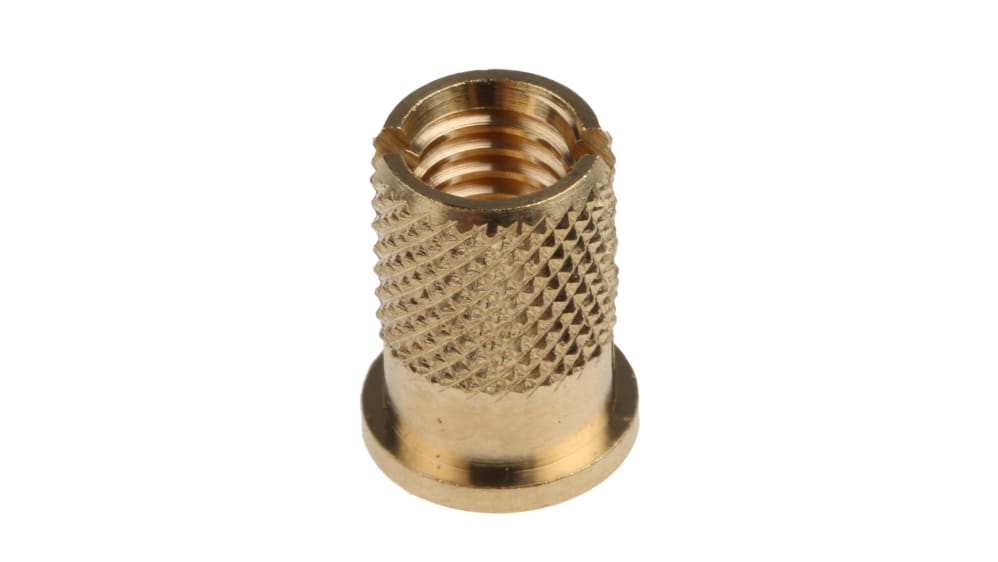 RS PRO, RS PRO, M5 Brass Threaded Insert diameter 6.4mm Depth 9.35mm, 278-562