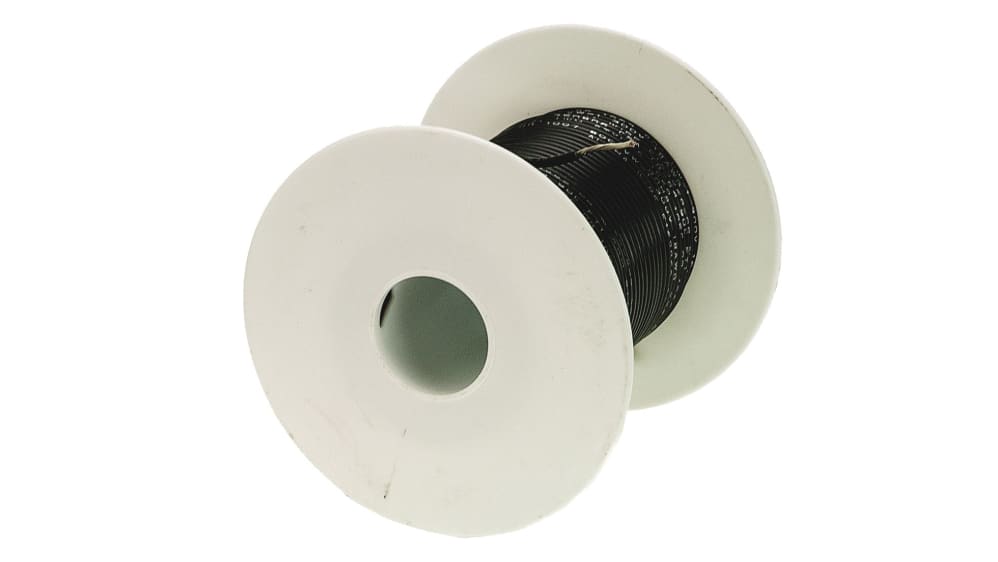 3055 BK005, Alpha Wire Black 0.75 mm² Hook Up Wire, 18 AWG, 16/0.25 mm,  30m, PVC Insulation