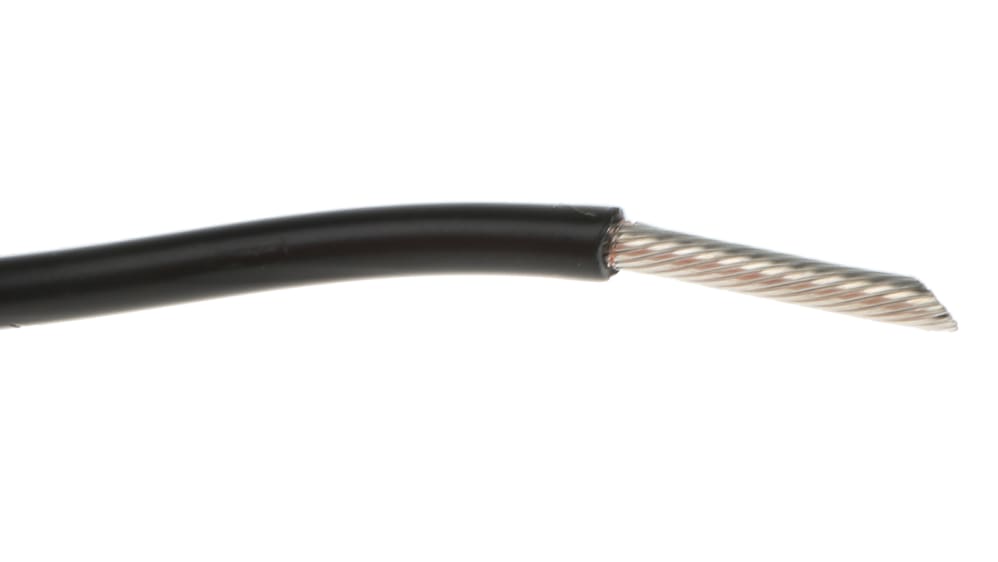 3053 BK005, Alpha Wire Premium Series Black 0.52 mm² Hook Up Wire, 20 AWG,  10/0.25 mm, 30m, PVC Insulation