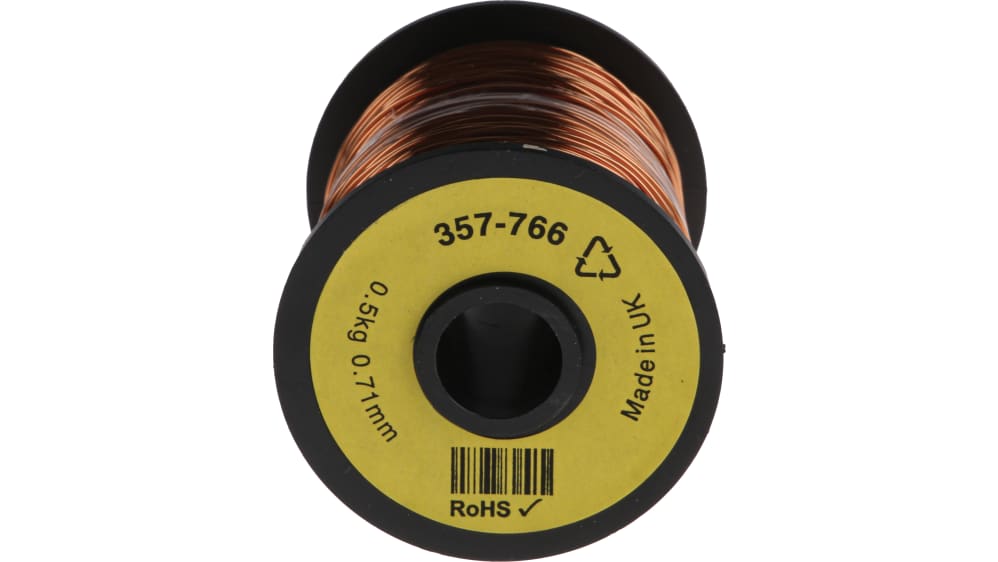 銅線19.77 RS PRO 銅線 エナメル 0.78 mm 外径 120 m 0.71 mm | RS