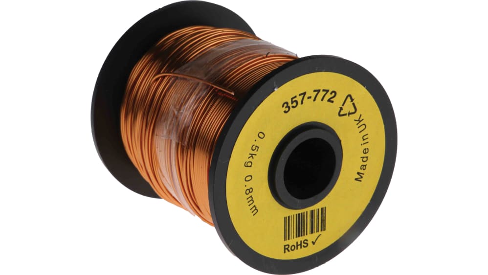 RS PRO 銅線 エナメル 0.87 mm 外径 100 m 0.8 mm | RS