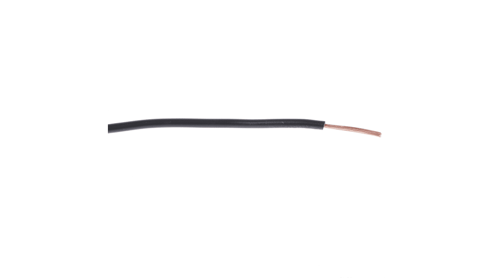 RS PRO Black 0.75 mm² Hook Up Wire, 18 AWG, 24/0.2 mm, 100m, PVC Insulation