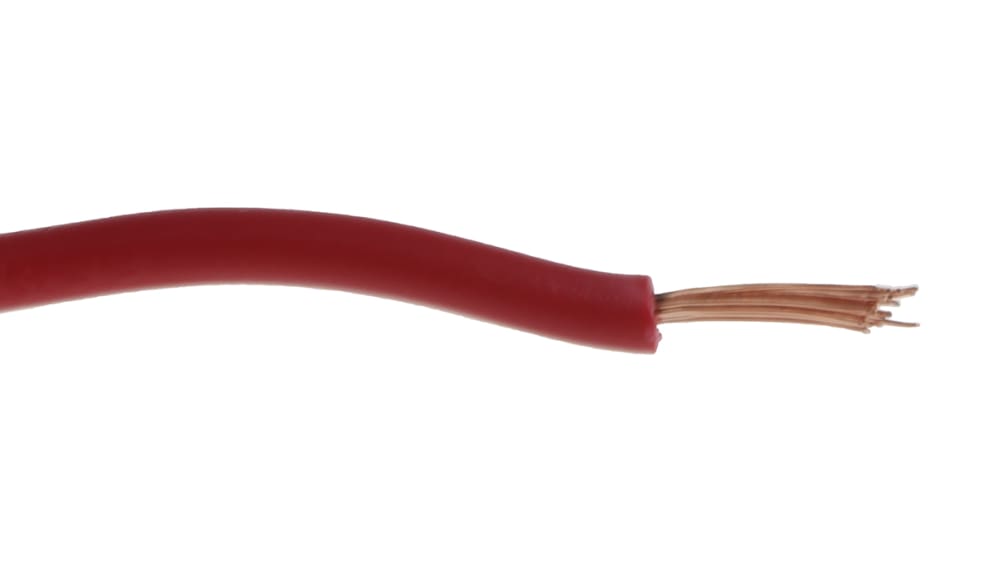RS PRO Red 0.75 mm² Hook Up Wire, 18 AWG, 24/0.2 mm, 100m, PVC
