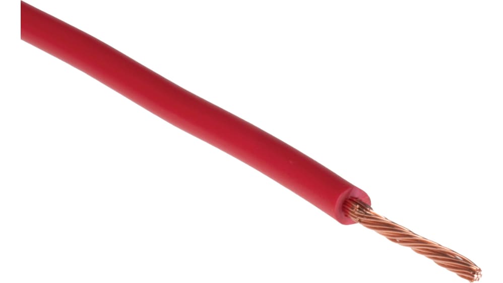 RS PRO Red 1mm² Hook Up Wire, 17 AWG, 32/0.2 mm, 100m, PVC