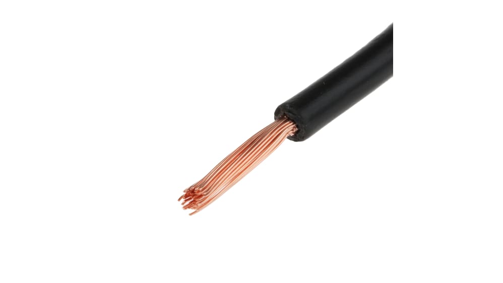 RS PRO, RS PRO Black 0.5 mm² Hook Up Wire, 22 AWG, 16/0.2mm, 100m, PVC  Insulation, 256-7013