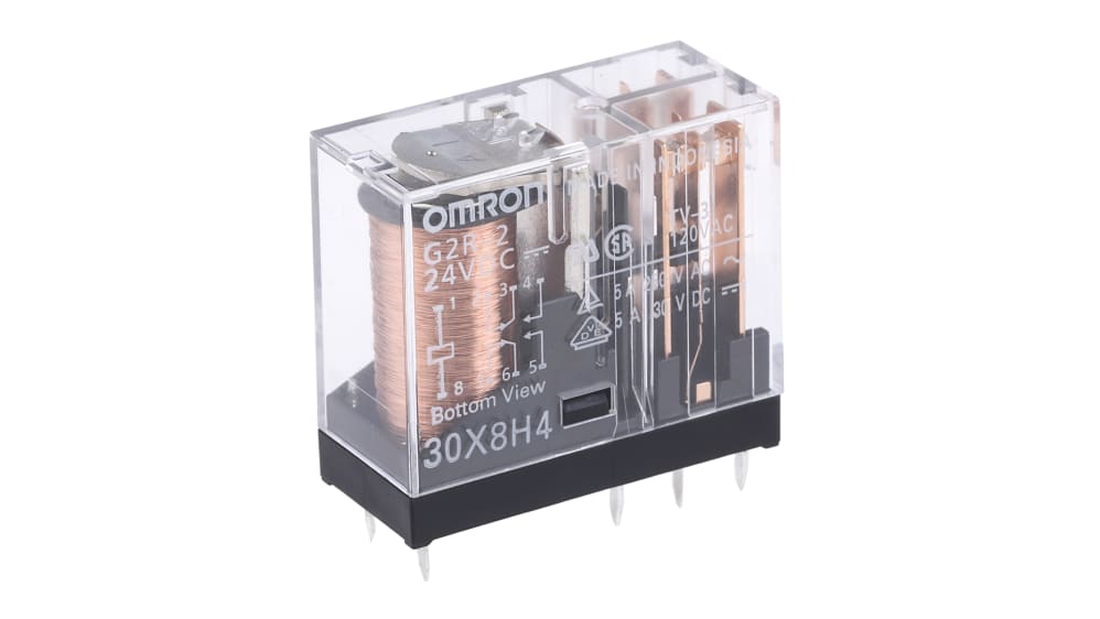 G2R-2 DC24 | Omron パワーリレー 24V dc, 2c接点 基板実装タイプ | RS