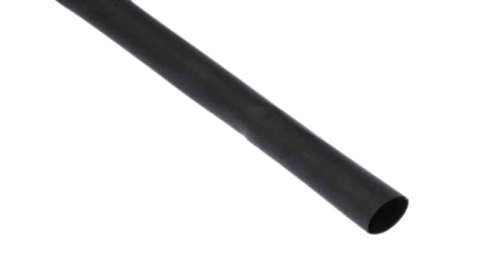 RS PRO Heat Shrink Tubing, Black 6.4mm Sleeve Dia. x 15m Length 2:1 Ratio