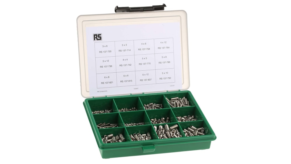 RS PRO Stainless Steel 800 Piece Hex Socket Drive Set Screw Drive