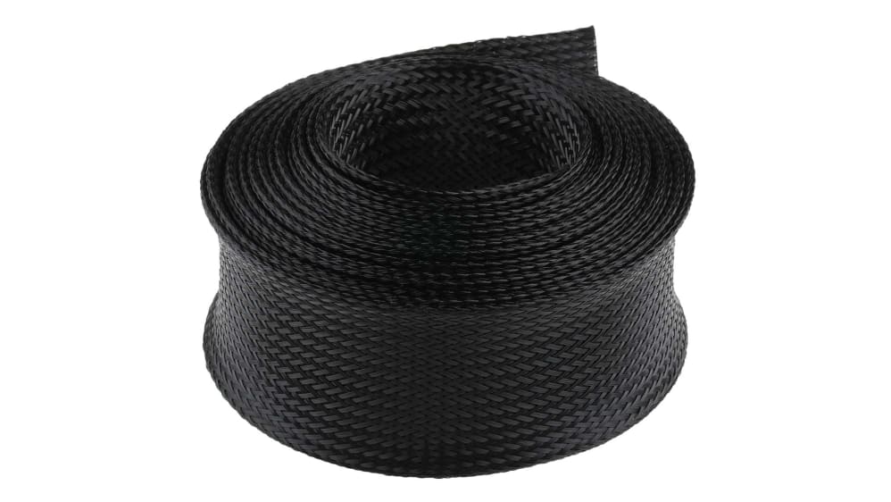 RS PRO, RS PRO Expandable Braided PET Grey Cable Sleeve, 30mm Diameter, 5m  Length, 408-192