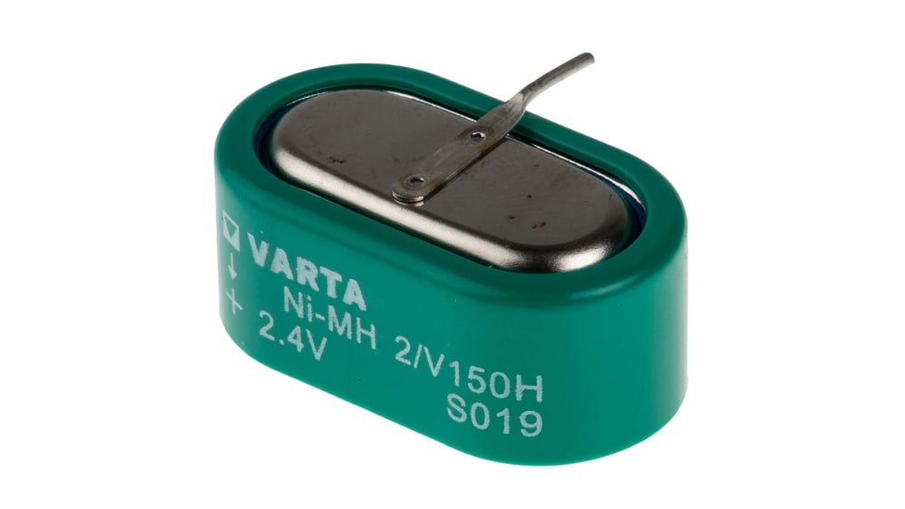 55615602940, Pile bouton rechargeable Varta 2.4V, 150mAh, 25.5mm, NiMH,  V150H