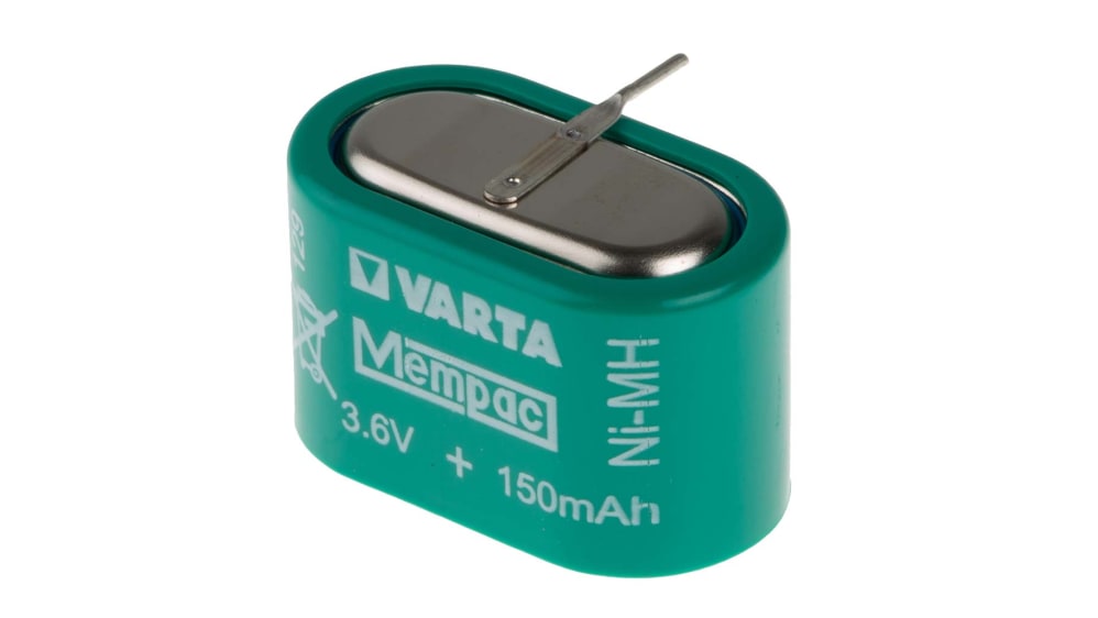 Pile bouton rechargeable Varta 3.6V, 150mAh, NiMH, V150H Code commande RS:  422-393 Référence fabricant: 55615603940