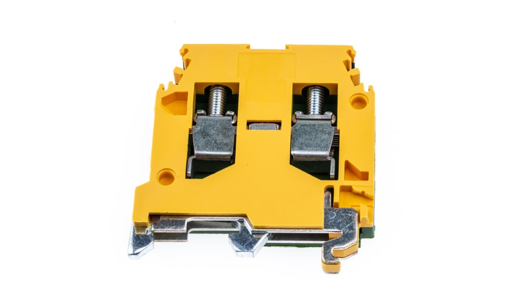 Entrelec SNA Series Green/Yellow Earth Terminal Block, 6mm², Single-Level,  Screw Termination